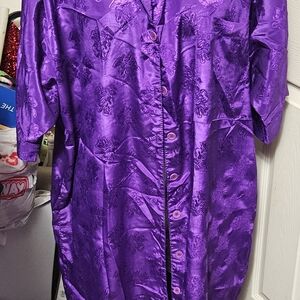Purple Women's Satin Robe